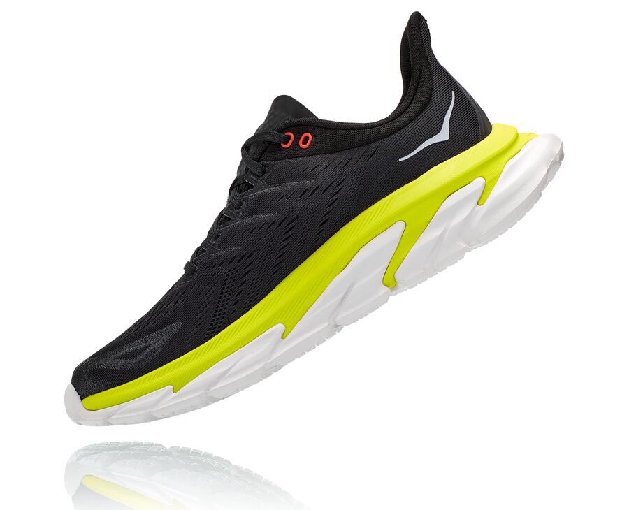 Hoka One One ランニングシューズ メンズ 黒 - クリフトン 縁 - BI9270536